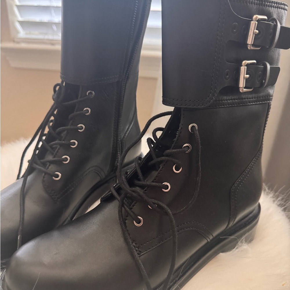 Rag & Bone black leather combat boots brand new size 38.5